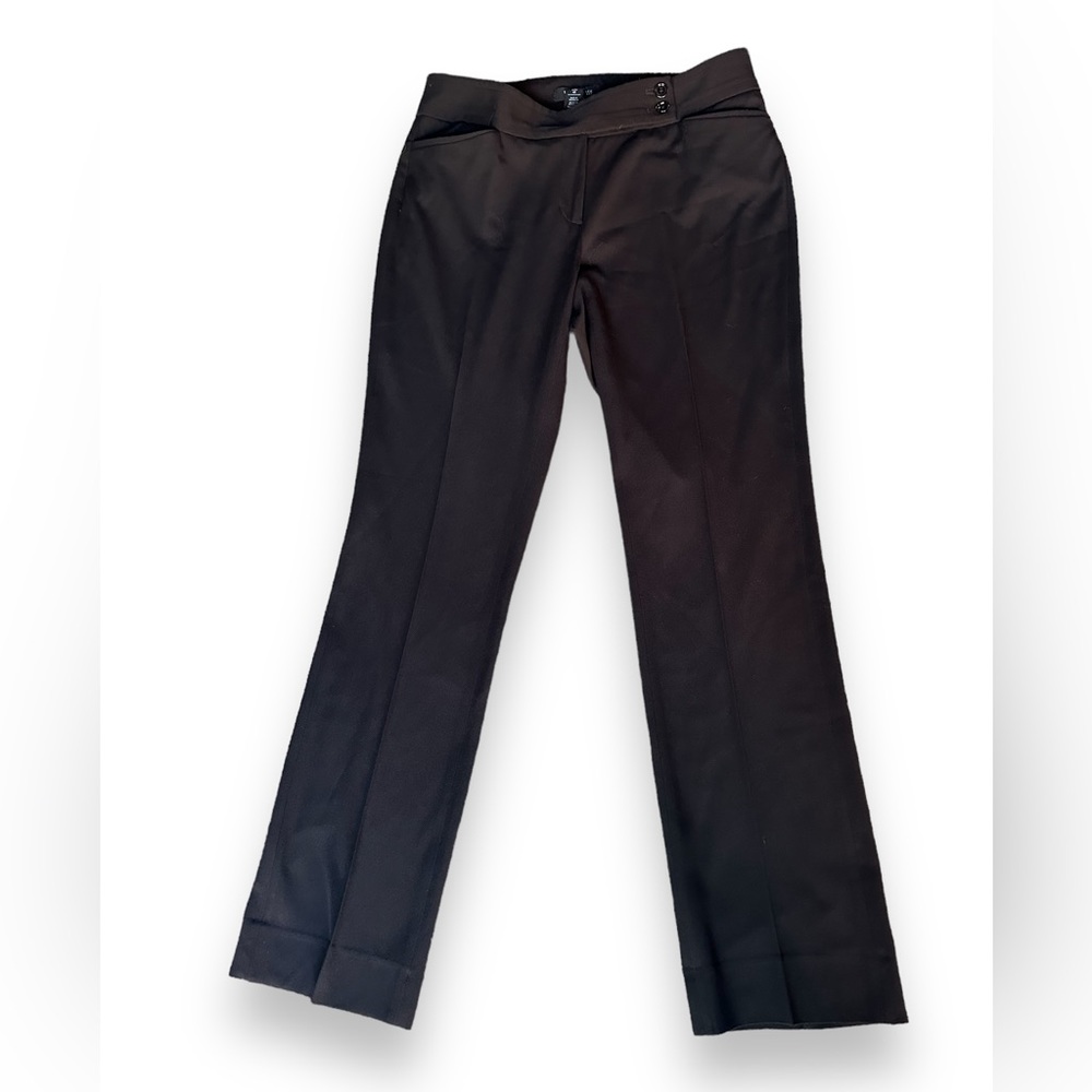 EUC White House Black Market Straight Leg Trouser 4R Black